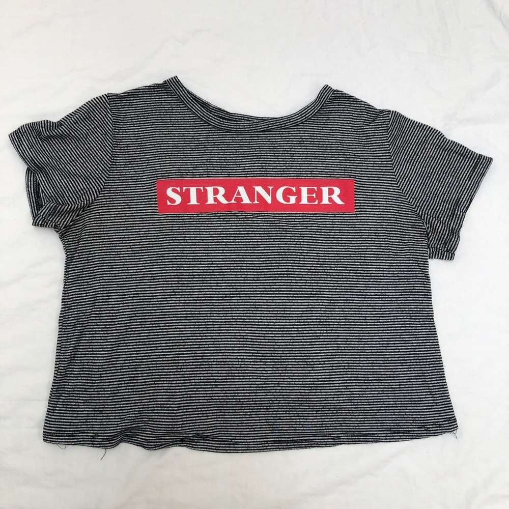 Used Stranger Logo Crop Top